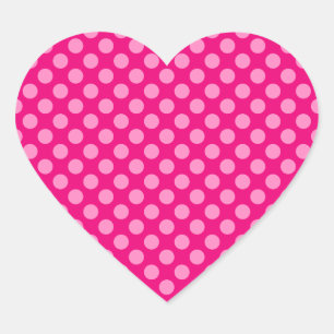 Pegatina En Forma De Corazón Puntos de Polka Rosa