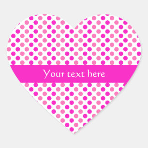 Pegatina En Forma De Corazón Puntos de Polka Rosa