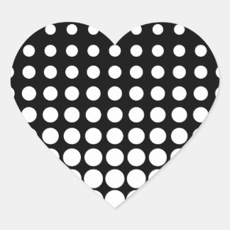 Pegatina En Forma De Corazón Puntos Progresistas en Blanco y Negro