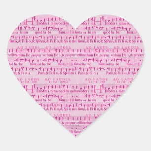 Pegatina En Forma De Corazón Puntuación musical Diseño de papel rosa antiguo