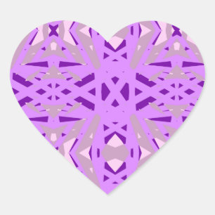 Pegatina En Forma De Corazón Purple Grey Art Deco Valentine Engagement Diversió