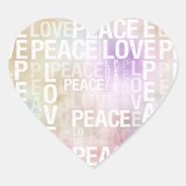 Pegatina En Forma De Corazón Purple White Gold Tye Peace Love