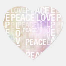 Pegatina En Forma De Corazón Purple White Gold Tye Peace Love