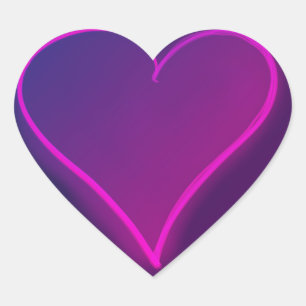 Pegatina En Forma De Corazón Púrpura flotante