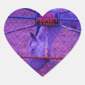 Pegatina En Forma De Corazón Púrpura propiedad privada caballo
