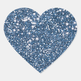 Pegatina En Forma De Corazón Purpurina azul falso textura tipo gráfico