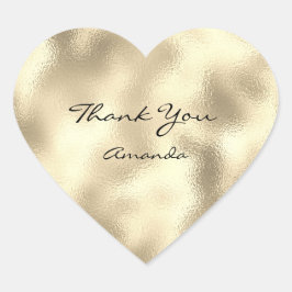 Pegatina En Forma De Corazón Purpurina Belleza Nombre Corazón Bridal Gracias Or
