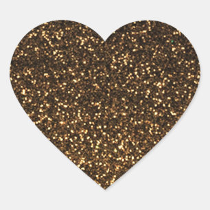Pegatina En Forma De Corazón Purpurina brillante de oro negro