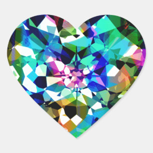 Pegatina En Forma De Corazón Purpurina de diamantes coloridos
