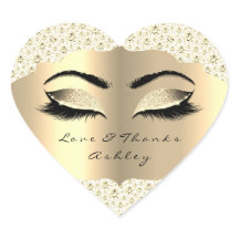 Purpurina de diamantes Oro Lash Ojos Amor Y Gracia