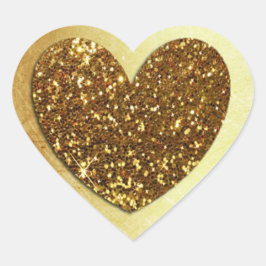 Pegatina En Forma De Corazón Purpurina de imitación de oro Pegatina moderno con