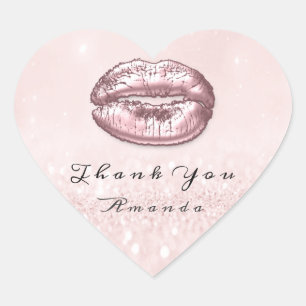 Pegatina En Forma De Corazón Purpurina de los labios de beso maquillaje de cora