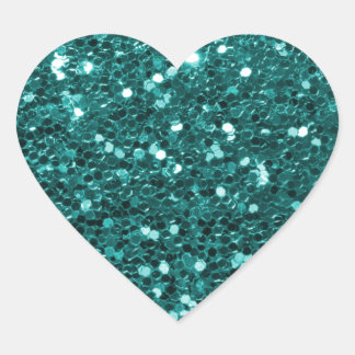 Pegatina En Forma De Corazón Purpurina de moda Verde azulada Faux