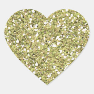Pegatina En Forma De Corazón Purpurina de oro (Faux) Pegatina del corazón