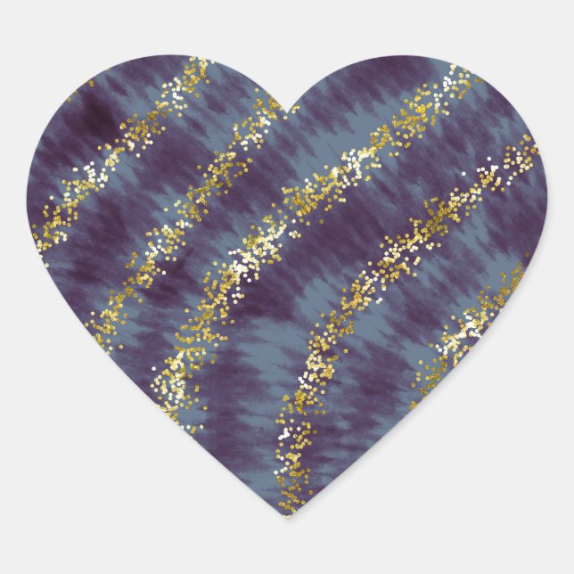 Pegatina En Forma De Corazón Purpurina de tinte (Anverso)