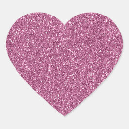 Pegatina En Forma De Corazón Purpurina Girly Pink Glitzy Glam Sparkle