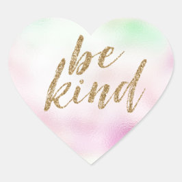 Pegatina En Forma De Corazón Purpurina Glam Gold Be Kind Mint Pink Tye
