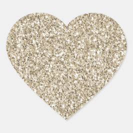 Pegatina En Forma De Corazón Purpurina Glitzy Gold de Champagne