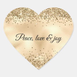 Pegatina En Forma De Corazón Purpurina Glitzy Gold Sparkle
