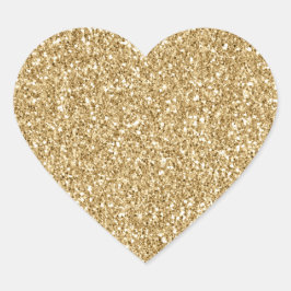 Pegatina En Forma De Corazón Purpurina Gold Glitz