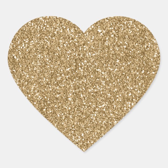Pegatina En Forma De Corazón Purpurina Gold Glitzy Glam Sparkle (Anverso)