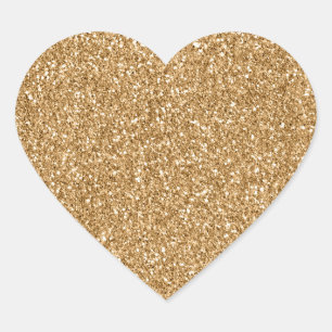 Pegatina En Forma De Corazón Purpurina Gold Glitzy Glam Sparkle