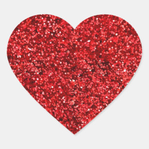 Pegatina En Forma De Corazón Purpurina rojo