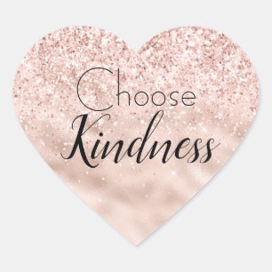 Pegatina En Forma De Corazón Purpurina rosa de Rubor Glitzy Sparkle  