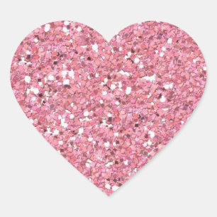 Pegatina En Forma De Corazón Purpurina rosa (Faux) Pegatina del corazón