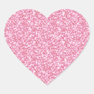 Pegatina En Forma De Corazón Purpurina Rosa Girly Impreso