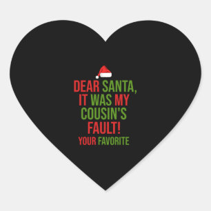 Pegatina En Forma De Corazón Querido Santa, fue la cancionada Christma de mi pr