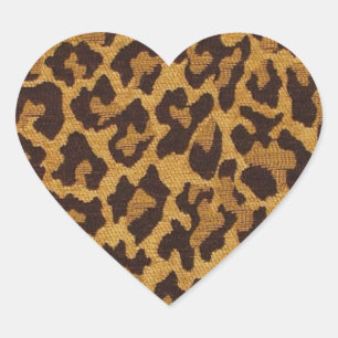 Pegatina En Forma De Corazón RAB Rockabilly Estampado Leopardo Marrón Dorado