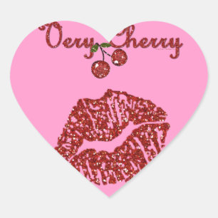 Pegatina En Forma De Corazón RAB Rockabilly Very Cherry Kiss