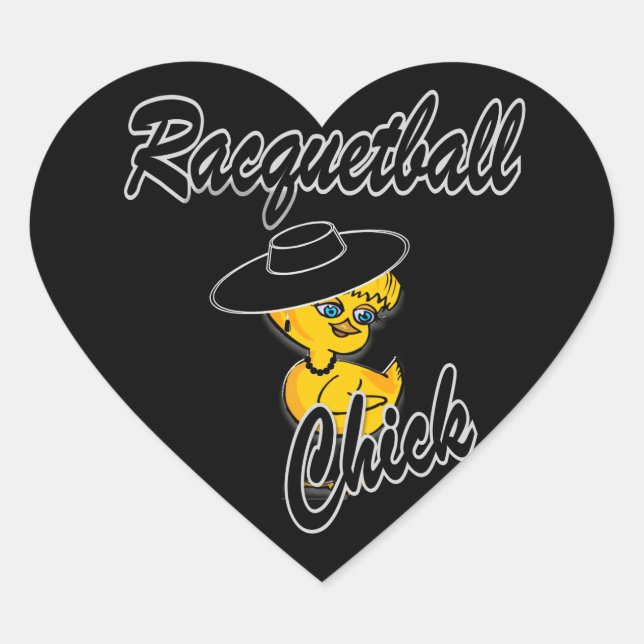 Pegatina En Forma De Corazón Racquetball Chick #4 (Anverso)