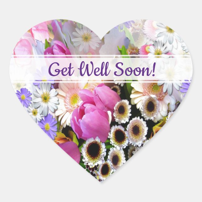 Pegatina En Forma De Corazón Ramo de Primavera (Anverso)