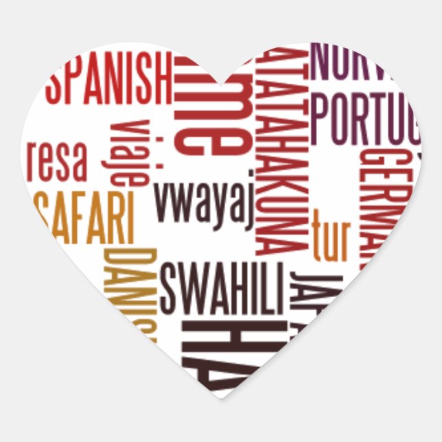 Pegatina En Forma De Corazón Ranura global: Hakuna Matata en todos los idiomas (Anverso)