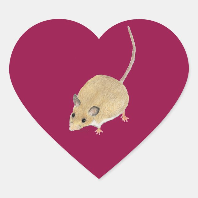 Pegatina En Forma De Corazón Ratón (Anverso)