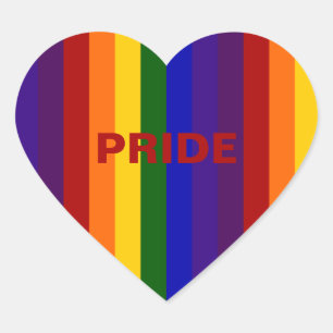 Pegatina En Forma De Corazón Rayas arcoiris