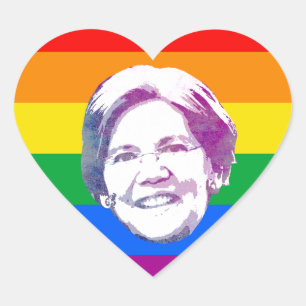 Pegatina En Forma De Corazón Rayas Arcoíris de Warren