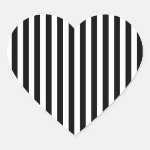Pegatina En Forma De Corazón Rayas de cebra Cualquier color Blanco negro