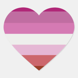 Pegatina En Forma De Corazón Rayas de la Bandera del Orgullo Lesbiano