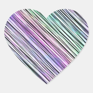 Pegatina En Forma De Corazón rayas degradadas de arco iris: