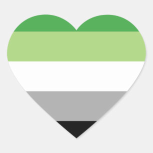 Pegatina En Forma De Corazón Rayas del Orgullo Aromántico