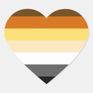 PEGATINA EN FORMA DE CORAZÓN RAYAS DEL ORGULLO DEL OSO