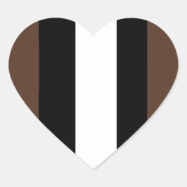 Pegatina En Forma De Corazón Rayas marrones, negras y blancas