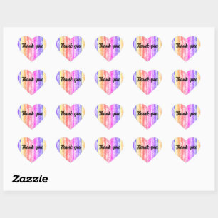 Pegatina En Forma De Corazón Rayas multicolores SCV 1daa Gracias