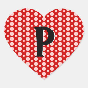 Pegatina En Forma De Corazón Rayas punteadas