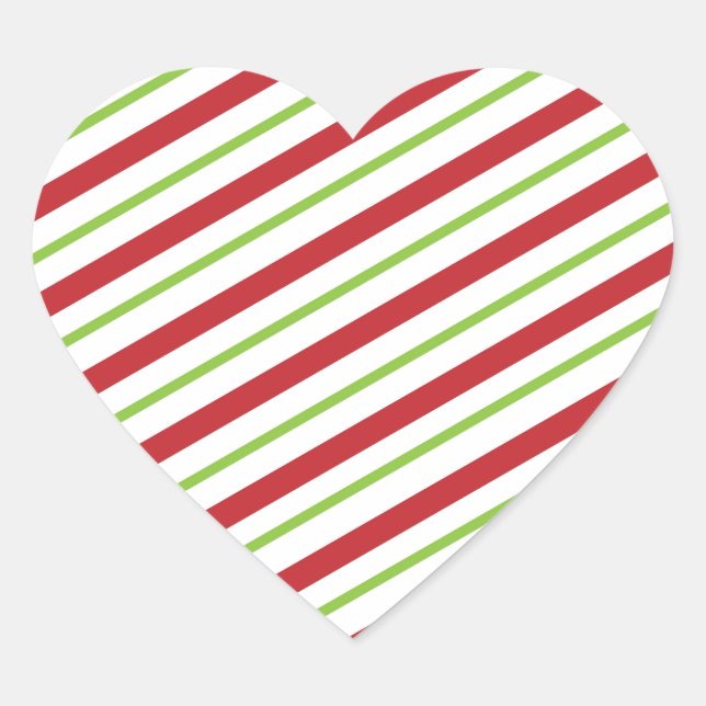 Pegatina En Forma De Corazón Rayas simples de Navidades (Anverso)