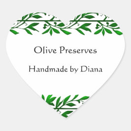 Pegatina En Forma De Corazón Receta de Personalizado de hojas de oliva o Pegati