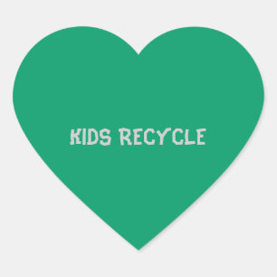 PEGATINA EN FORMA DE CORAZÓN RECICLAJE DE NIÑOS
